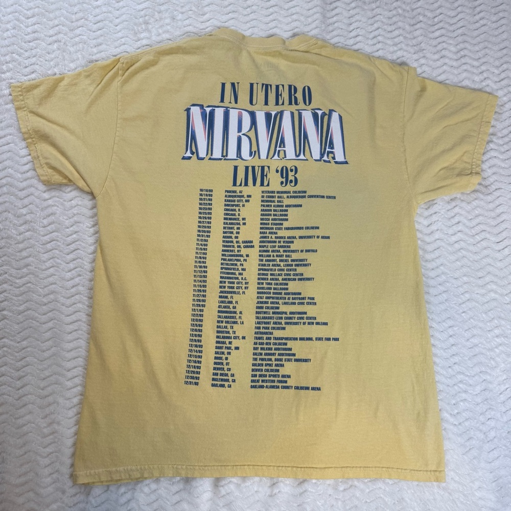 NIRVANA Yellow Smiley Face Tee - Picture 3 of 6